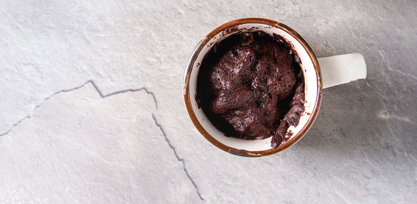 Chocolate lava cake in a mug